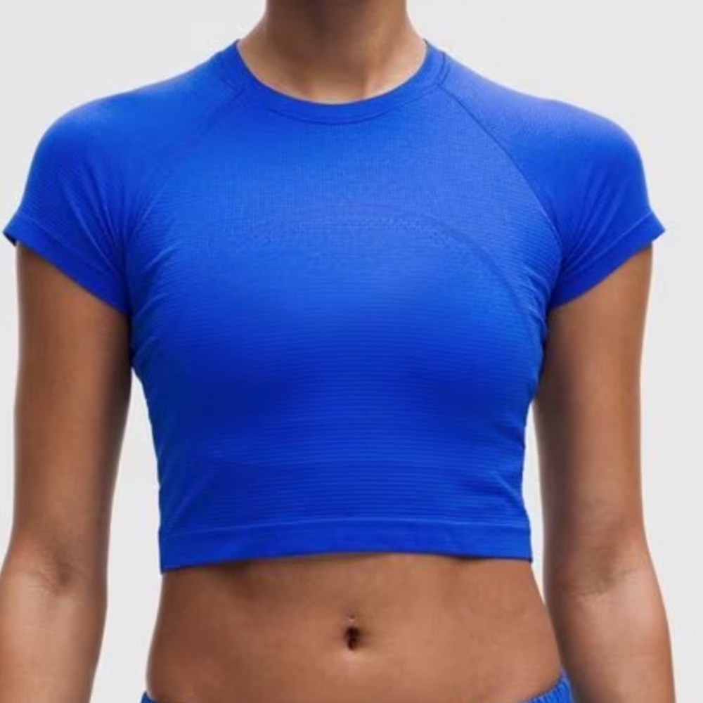 Blue Women's Athletic Crop Top